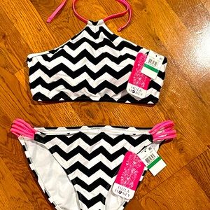 NWT Hula Honey 2 Piece Bikini High Neck Size Large